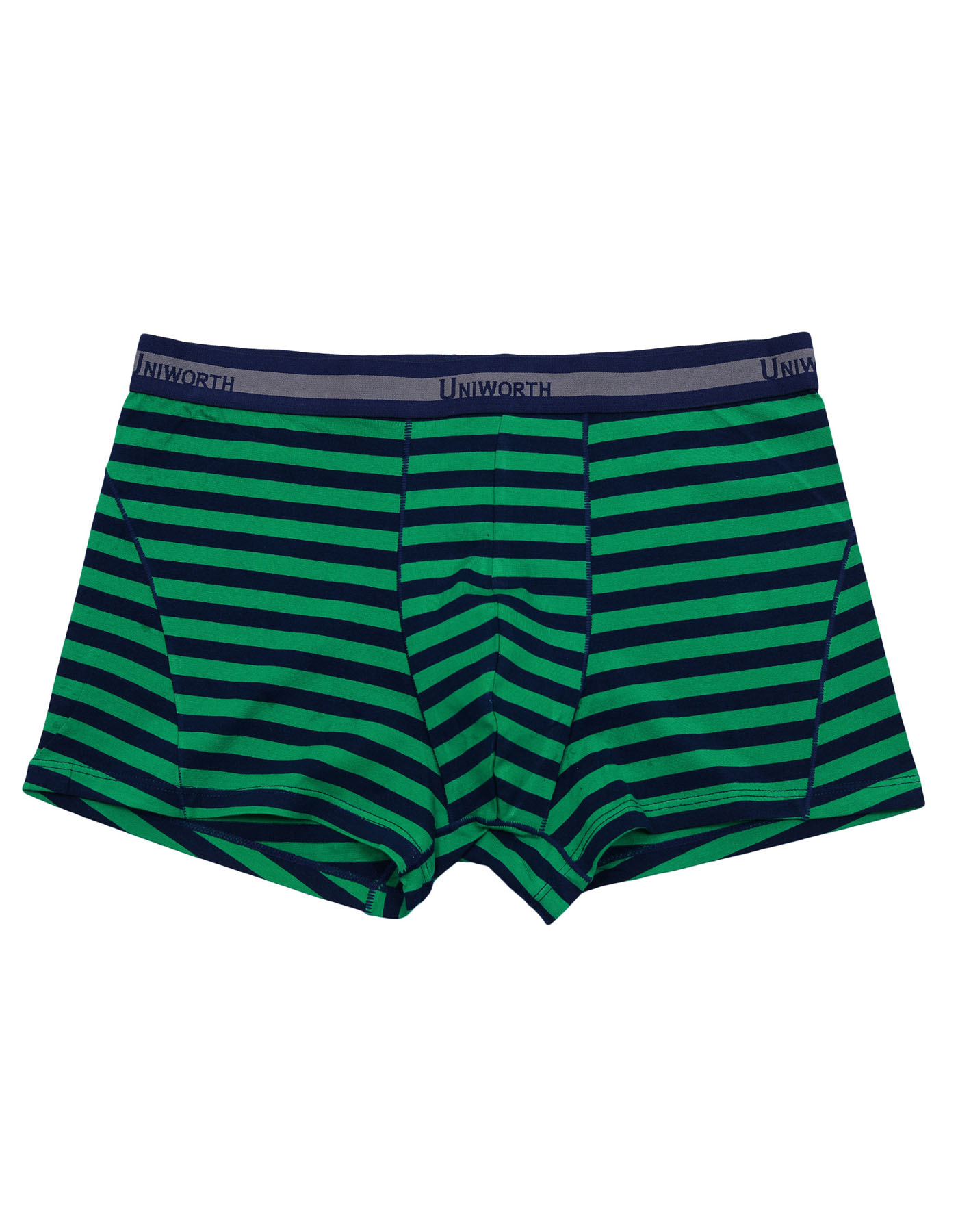Green And Navy Blue Stripe Men's Knitted Boxer Shorts