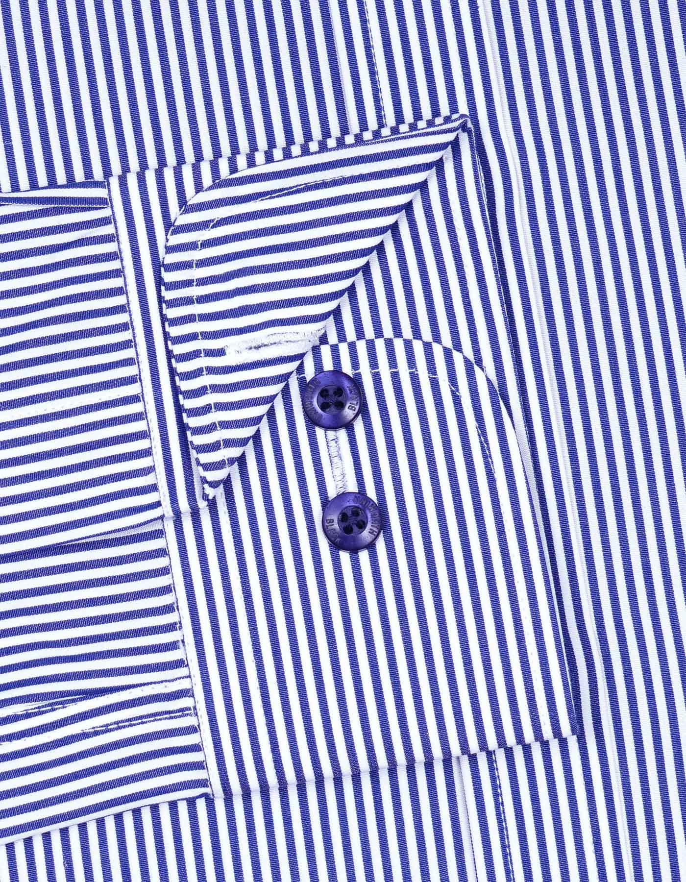 Stripe White Blue Formal Shirt For Men