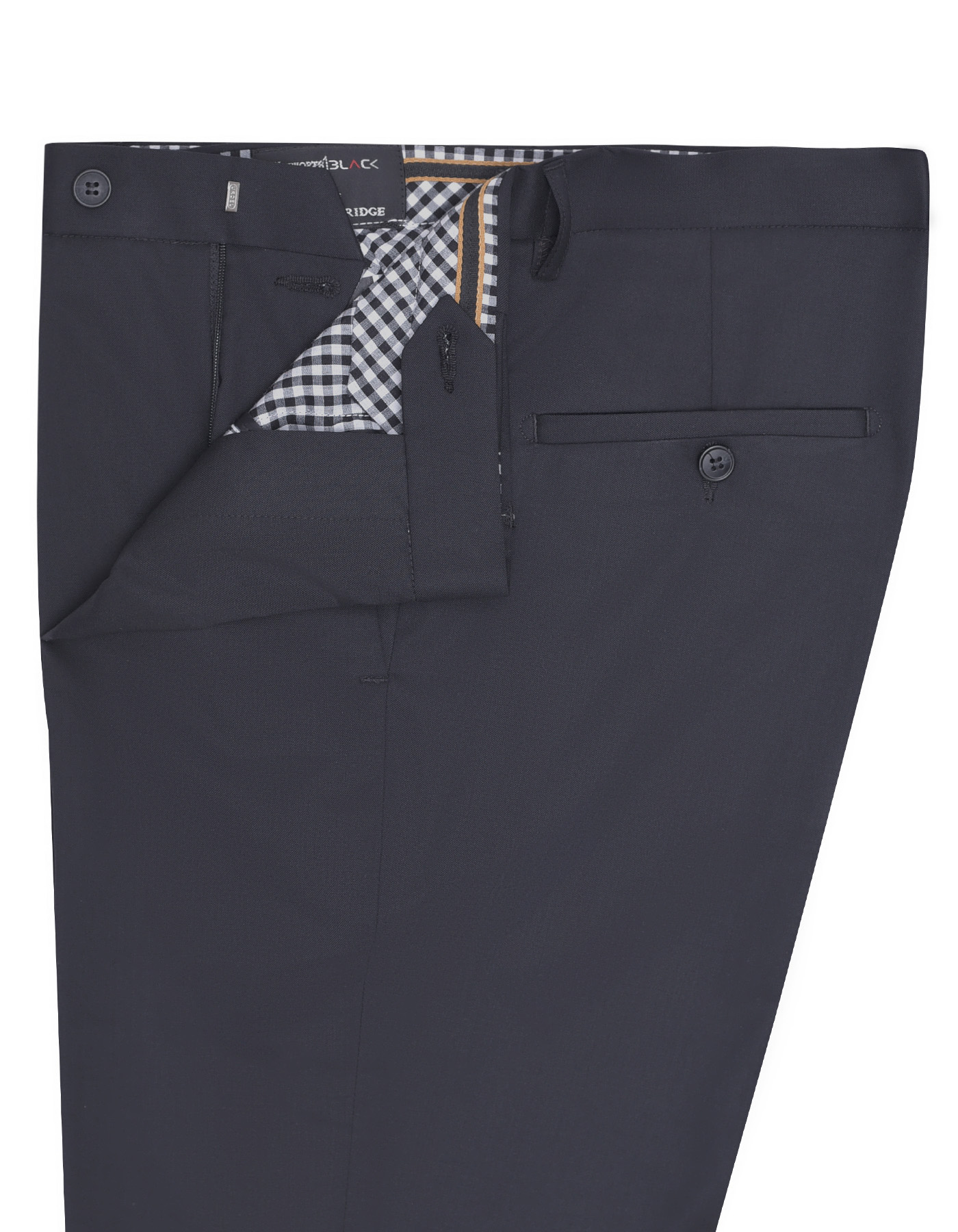 Textured Mens Regular Fit Navy Blue Formal Trouser