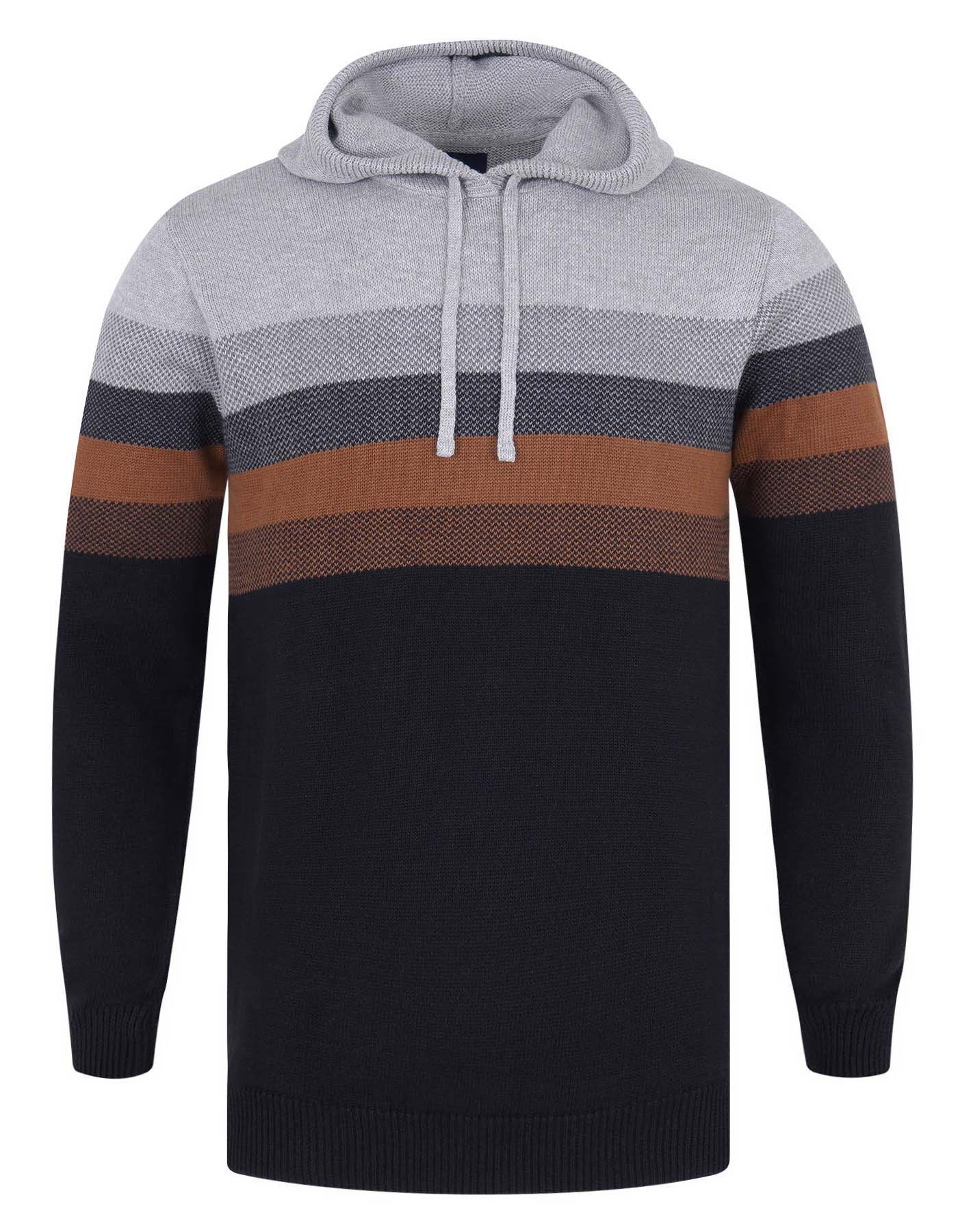Multi Stripe Hooded Sweater For Men