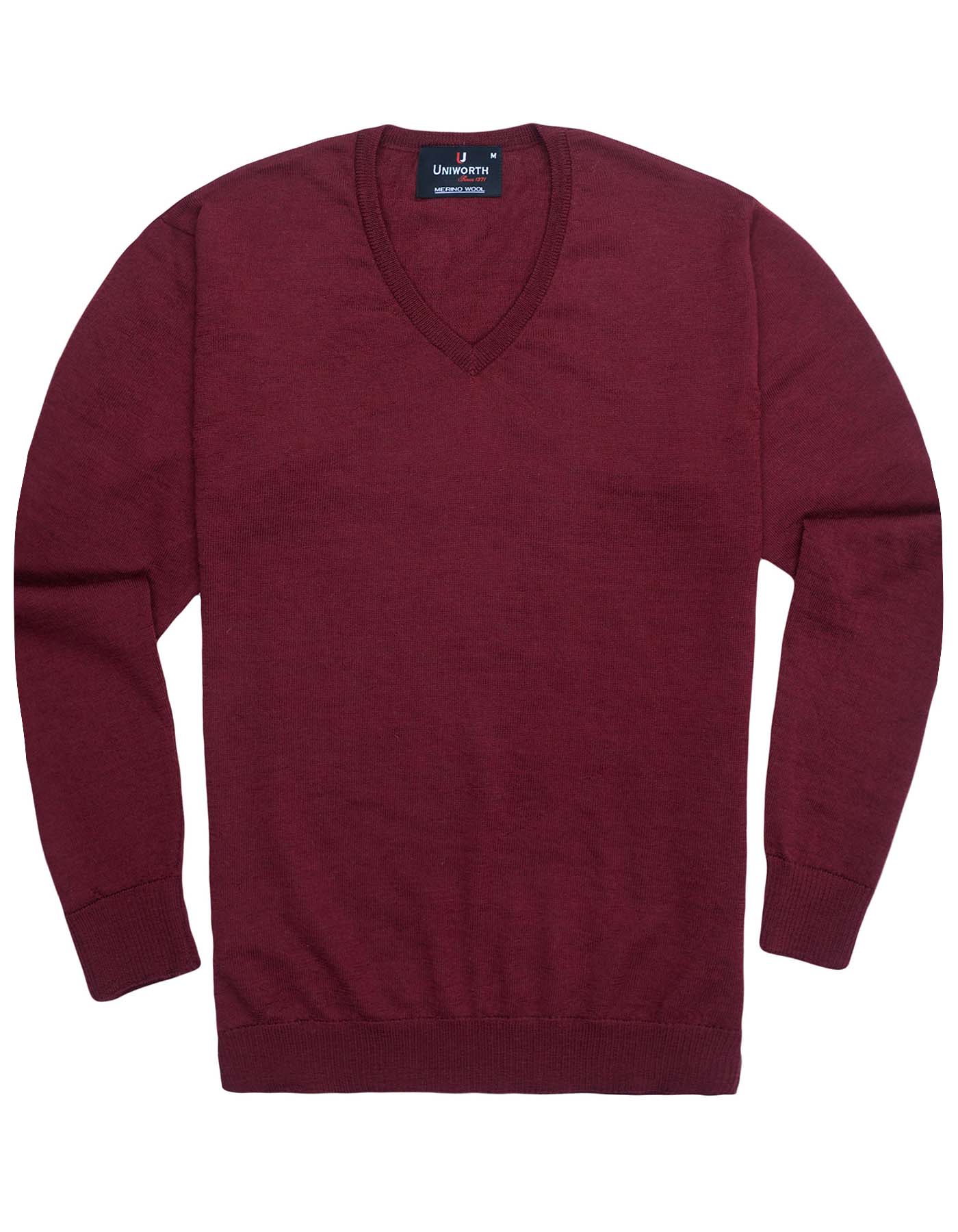 Crimson Plain Full Sleeve Sweater