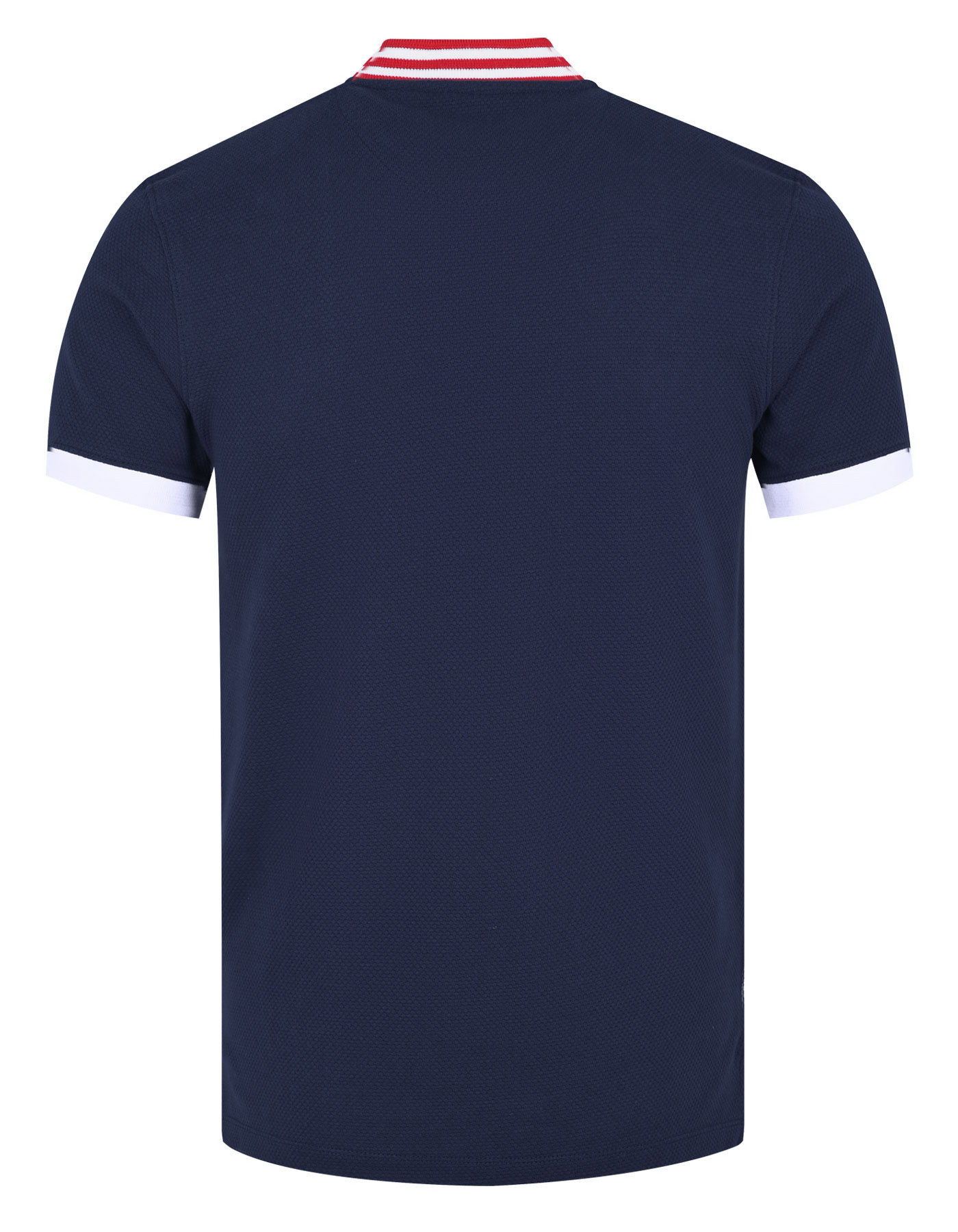 Navy Texture Band Collar Cotton T Shirt For Men |Uniworth