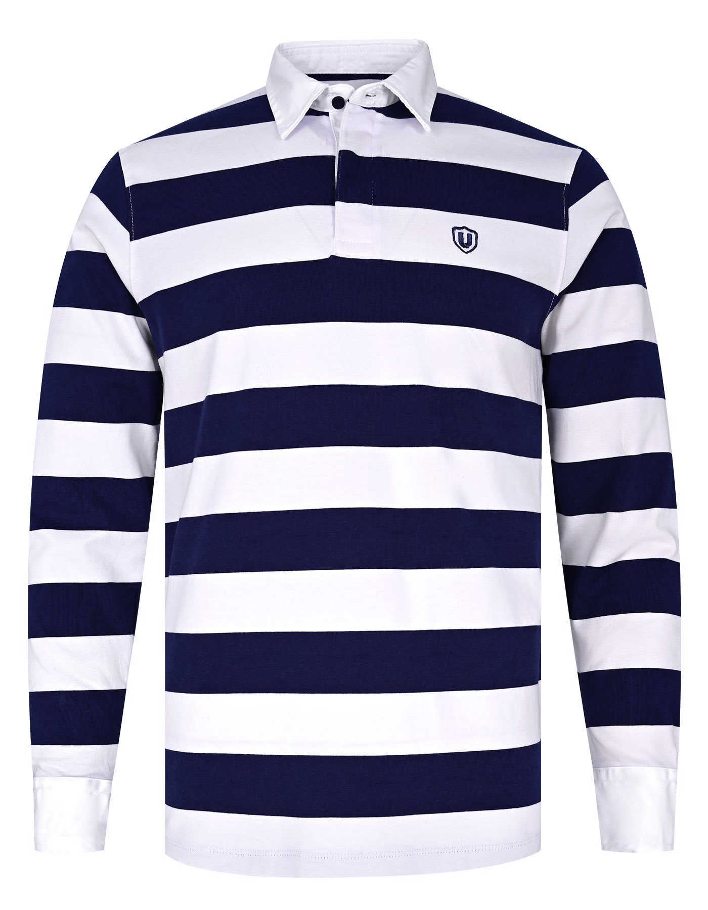 Navy White Striped Rugby Polo shirt
