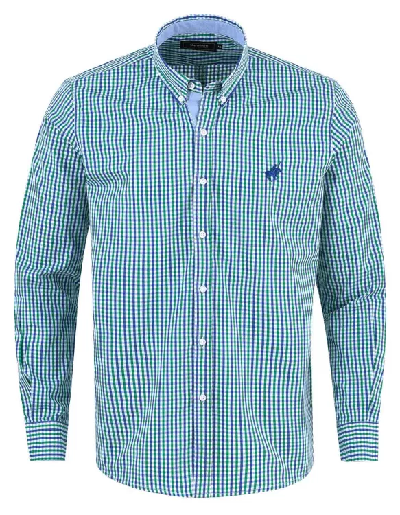 Green/Blue Check Casual Shirt