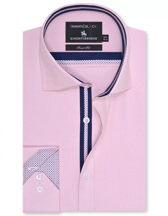 Check L Pink Smart Fit Shirt