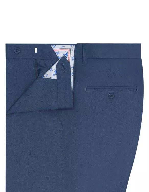 M Blue Plain Formal Trouser Slim Fit