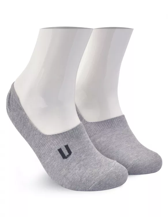 Grey Plain Sockless Sock