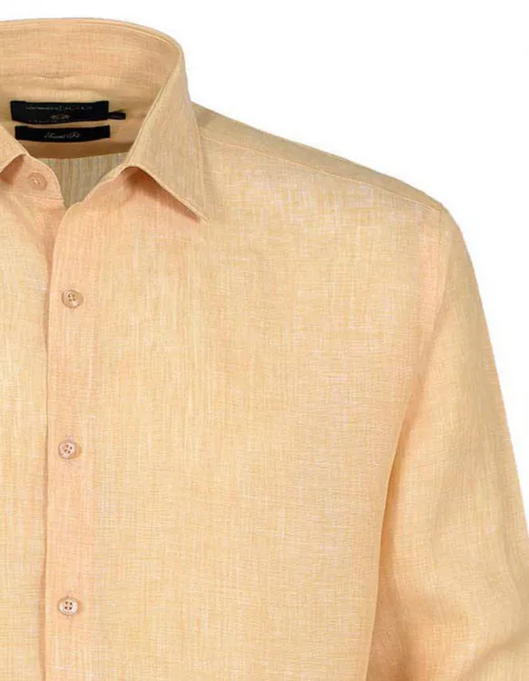Plain Yellow Smart Fit Linen Shirt