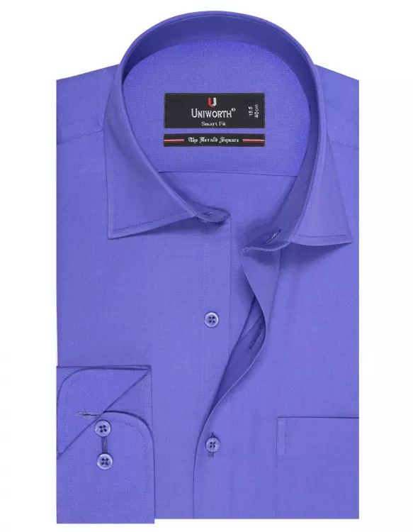 Plain Royal Blue Tailored Smart Fit Shirt