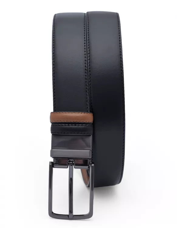 Black/Tan Formal Belt