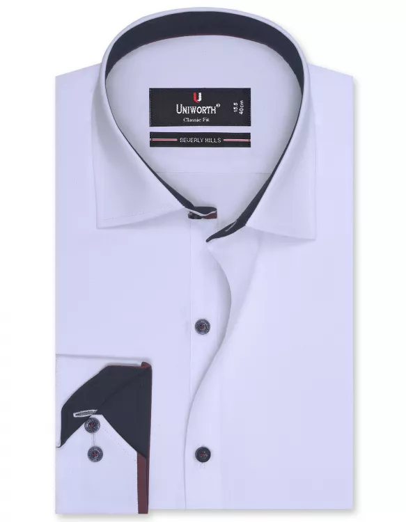 Plain White Classic Fit Designer Shirt