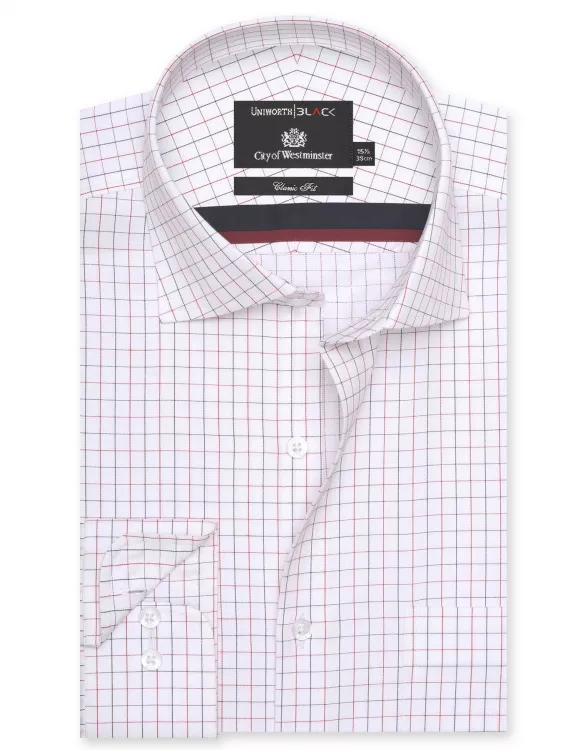 Check White/Red Classic Fit Shirt