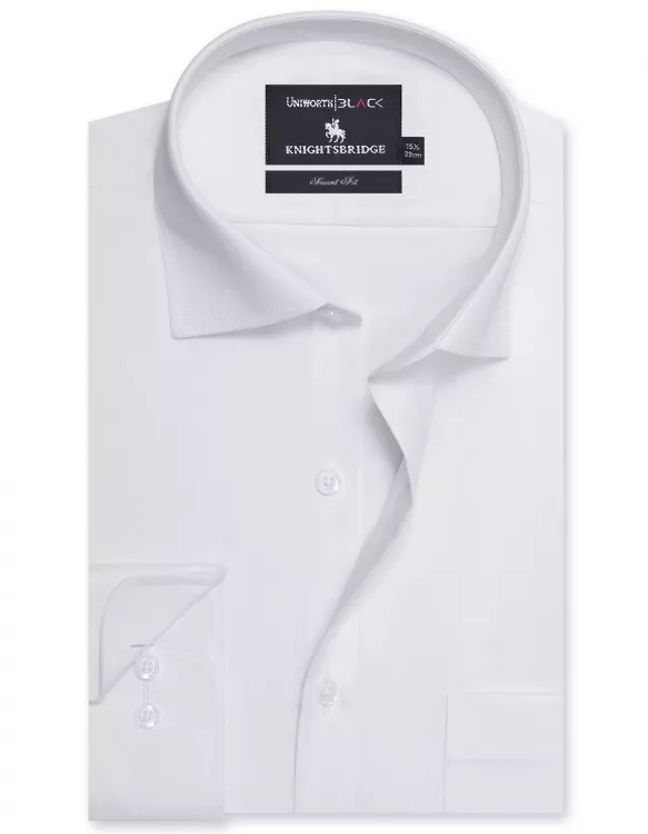Plain Off White Tailored Smart Fit Shirt
