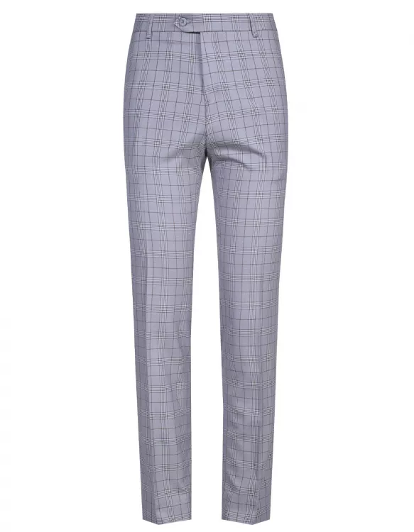 Ash Grey Check Formal Trouser Classic Fit