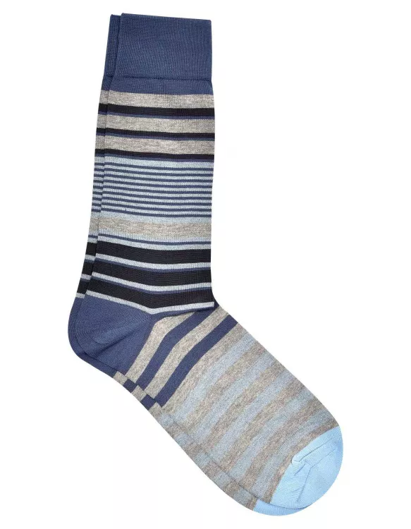 Blue/Grey Stripe Sock