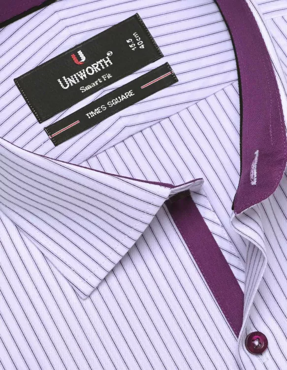 Stripe White/Lilac Tailored Smart Fit Shirt