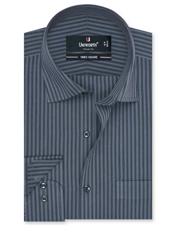 Stripe Black/Charcoal Classic Fit Shirt