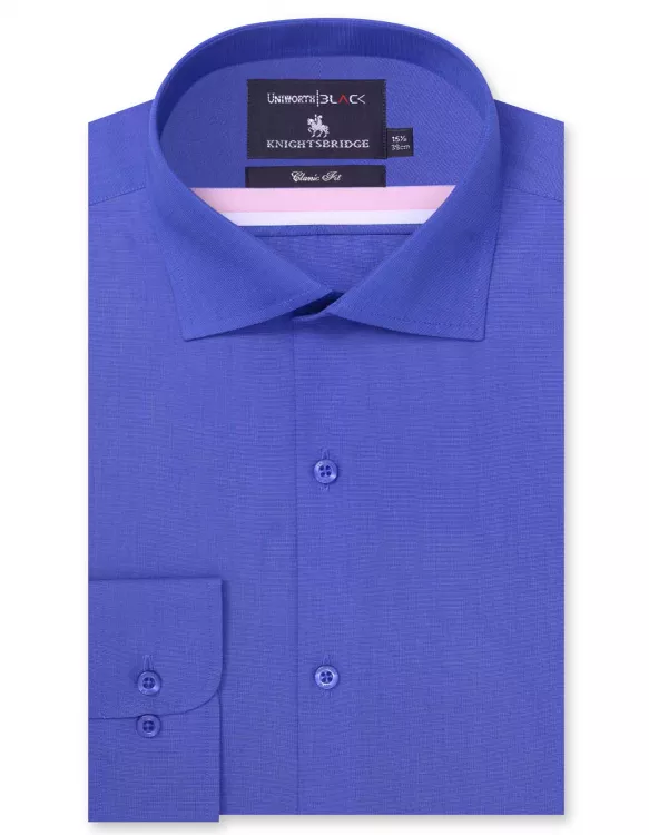 Plain M Blue Classic Fit Shirt
