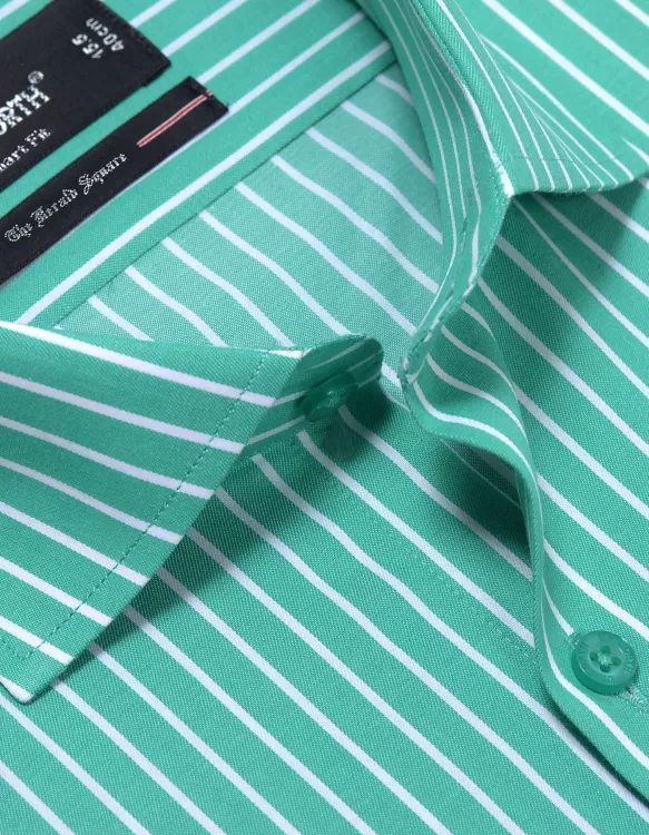 Stripe White/Green Smart Fit Shirt