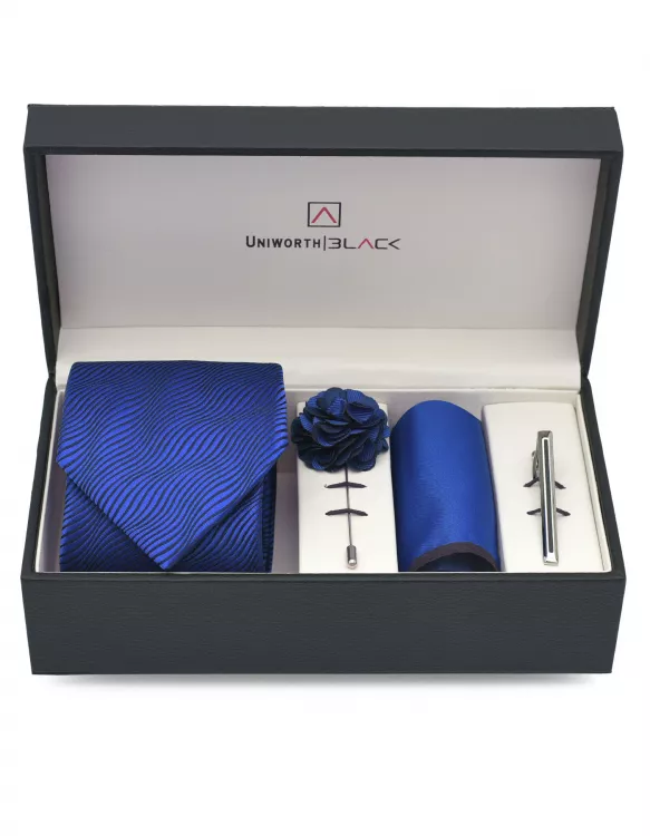 Blue/Black Texture Men Accessories Box