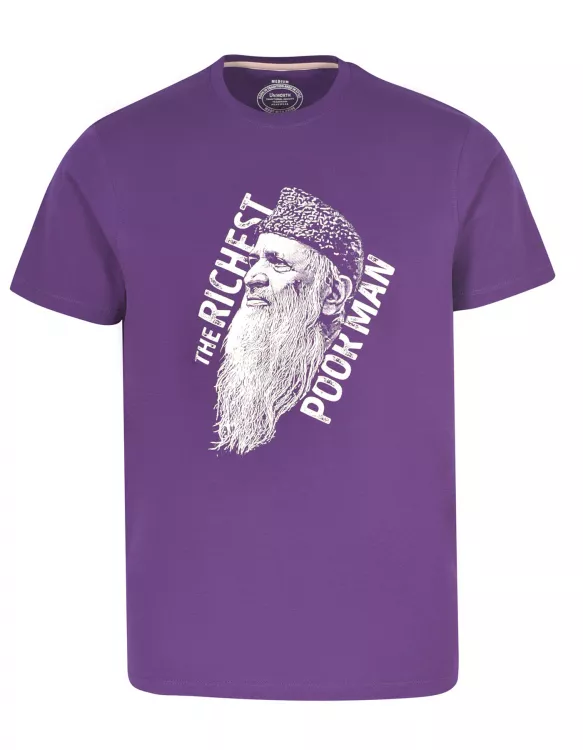 Plain Purple Half Sleeve Graphics T-shirt