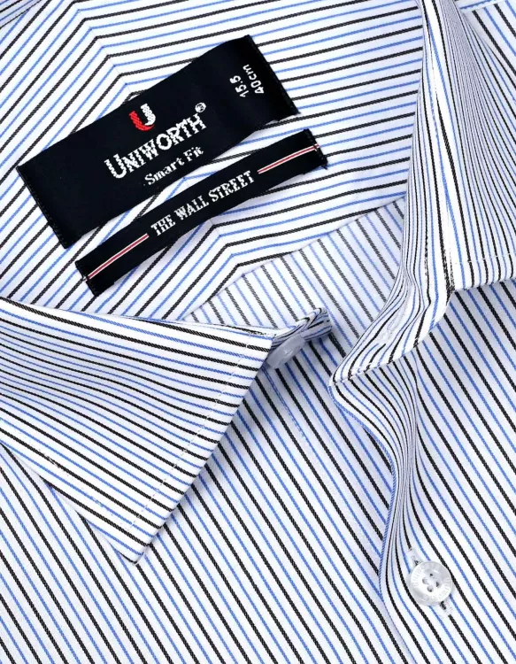 Stripe White/Brown Tailored Smart Fit Shirt