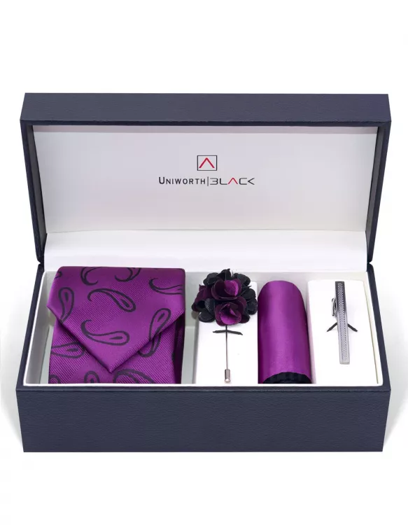 Purple Paisley Men Accessories Box