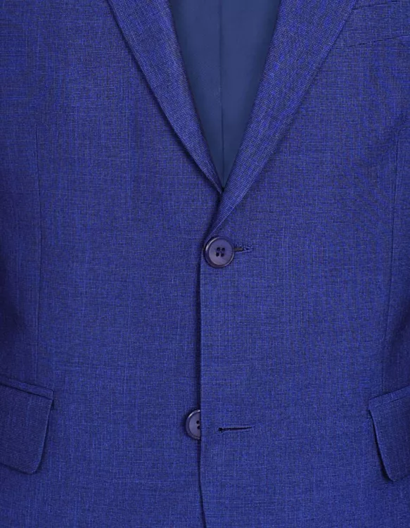 D Blue Slim Fit Coat