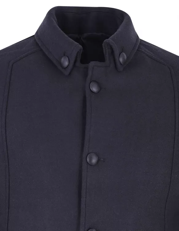 Black Collared Neck Overcoat