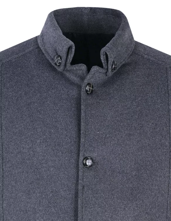 Charcoal Collared Neck Overcoat