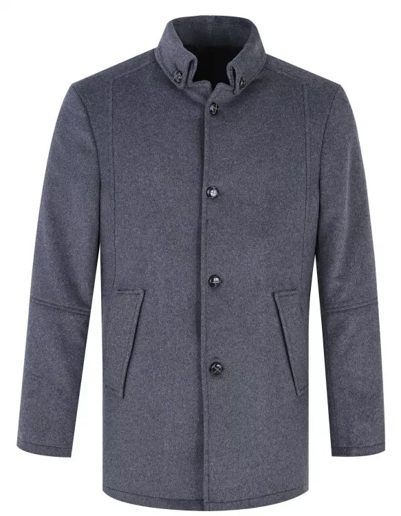 Charcoal Collared Neck Overcoat
