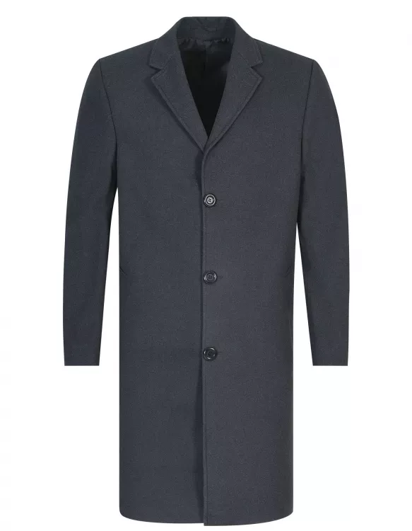 Grey Notch Lapel Overcoat