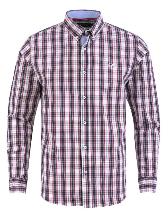 White/Red Check Casual Shirt