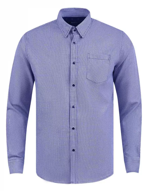 White/Navy Texture Casual Shirt