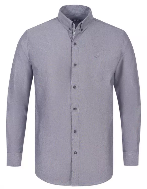 Grey Plain Casual Shirt