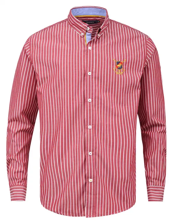 Maroon/White Stripe Casual Shirt