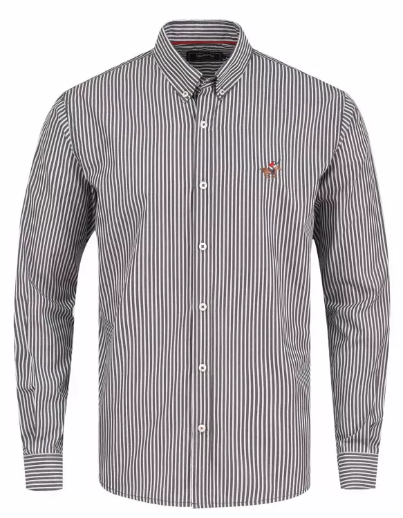 Grey/White Stripe Casual Shirt