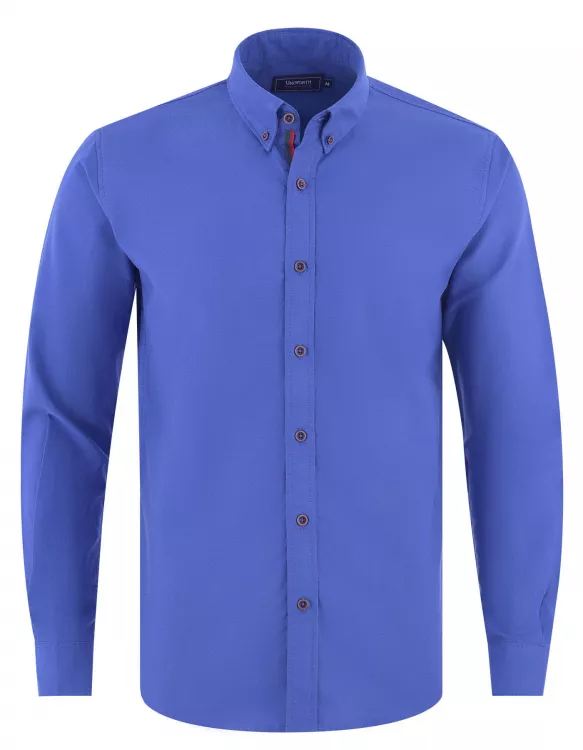 Blue Plain Casual Shirt
