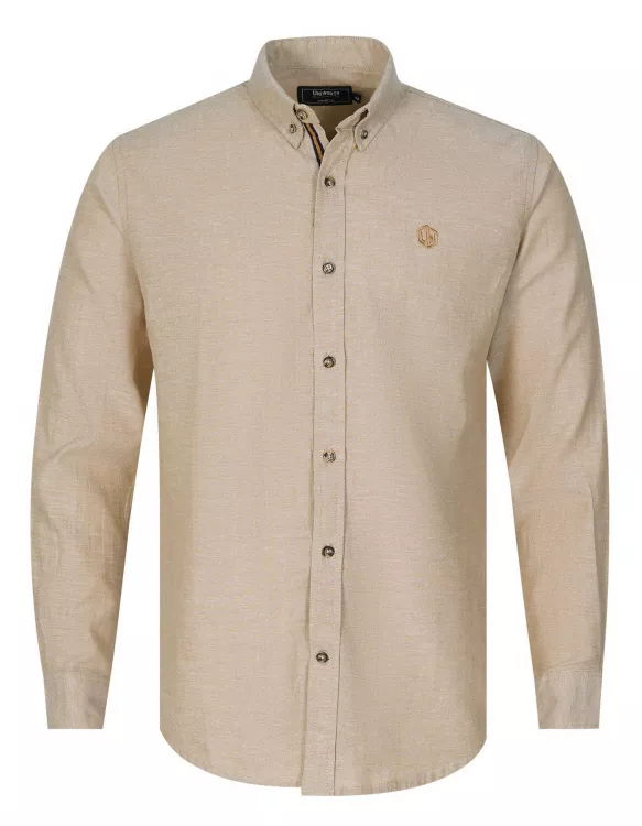 Beige Plain Casual Shirt