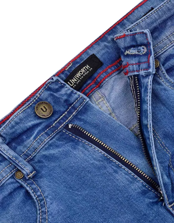 800 L Blue Straight Fit Denim Jeans