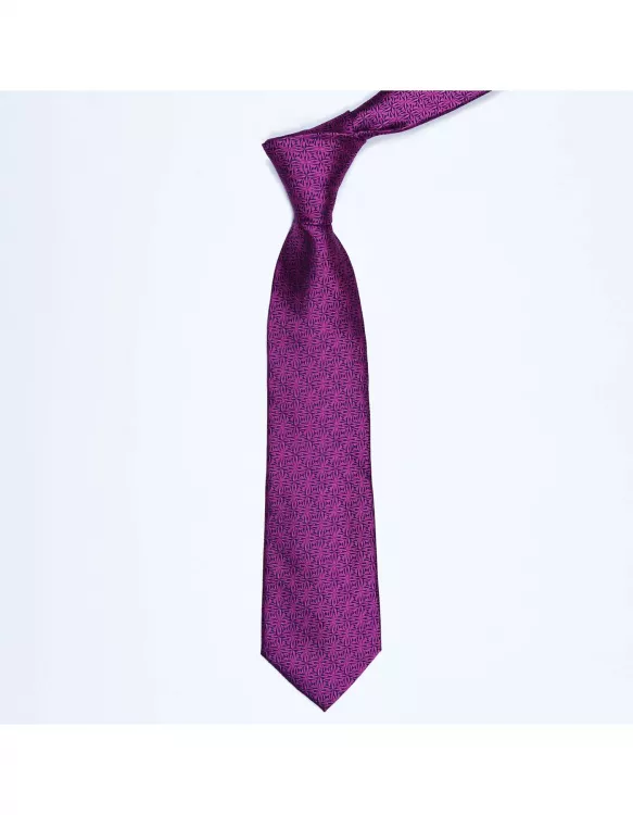 M Purple Geometric Regular Tie