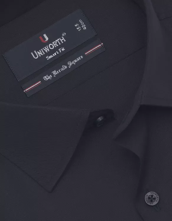 Plain Black Tailored Smart Fit Shirt
