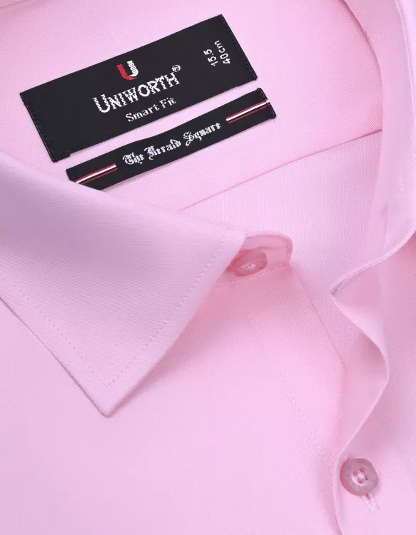 Self Pink Tailored Smart Fit Shirt