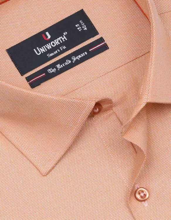 Plain Orange Tailored Smart Fit Shirt