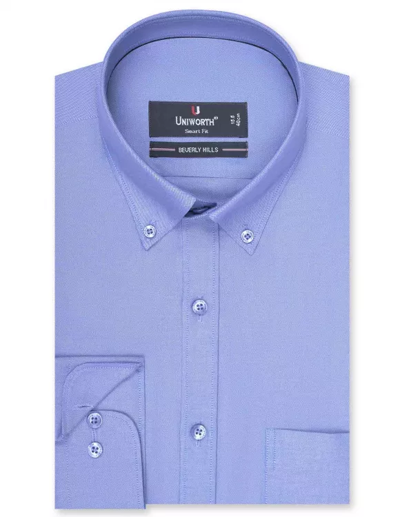 Plain Blue Tailored Smart Fit Shirt