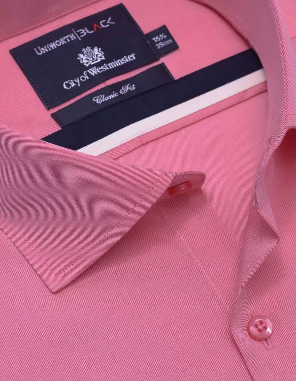 Dark Pink Plain Classic Fit Shirt