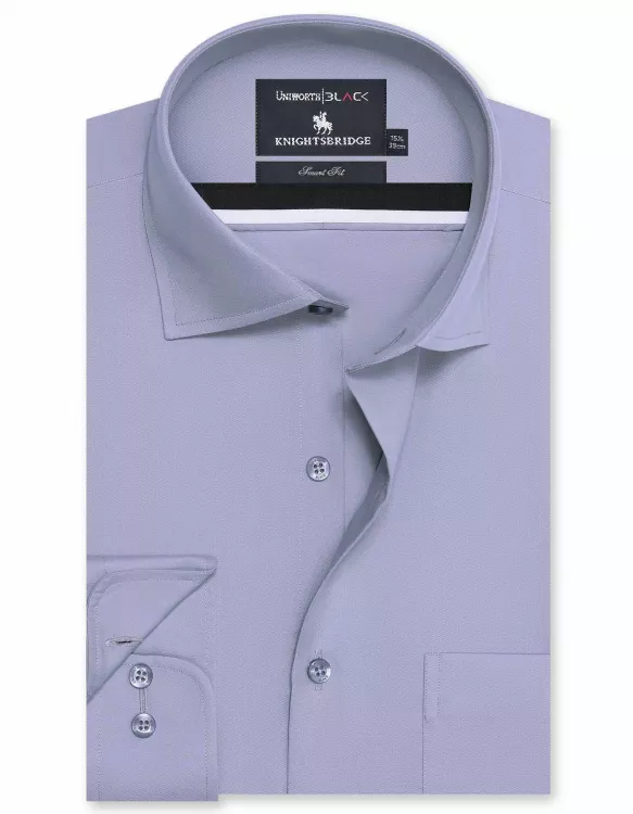 Plain Grey Tailored Smart Fit Shirt