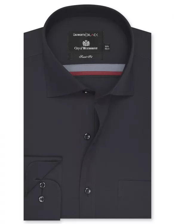 Plain Black Tailored Smart Fit Shirt