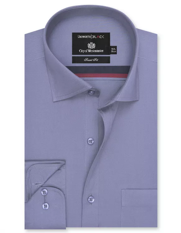 Plain D Grey Tailored Smart Fit Shirt