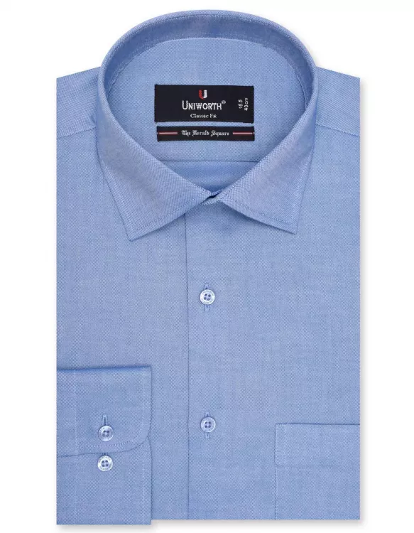 Blue Plain Classic Fit Shirt